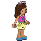 LEGO Olivia with Pink Gears Top and Light Yellow Skirt with Sunglasses Minifigure