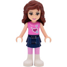 LEGO Olivia with Pink Heart Top and Dark Blue Skirt Minifigure