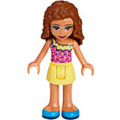 LEGO Olivia mit Single Strap Rosa und Gelb oben Minifigur