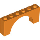 LEGO Orange Arch 1 x 6 x 2 Medium Thickness Top (15254)