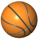 LEGO Oranje Basketball met Standaard Lines (43702 / 45530)