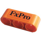 LEGO Orange Beam 3 with 'FxPro' Sticker (32523)
