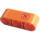 LEGO Orange Beam 3 with 'N' in Circle Sticker (32523)