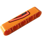 LEGO Oranje Balk 5 met Brake Light (Rechtsaf) Sticker (32316)