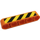 LEGO Oranje Balk 5 met Danger Strepen (Links) Sticker (32316)