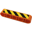 LEGO Oranje Balk 5 met Danger Strepen (Rechtsaf) Sticker (32316)