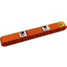 LEGO Orange Beam 9 with Exclamation Mark in Danger Sign, Arrows, Ramps Sticker (40490)