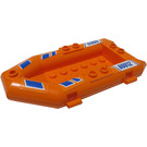 LEGO Orange Boat Inflatable 12 x 6 x 1.33 with Blue Stripes and 'FM60012' (Both Sides) Sticker (30086)