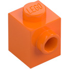 LEGO Oransje Kloss 1 x 1 med Knott på En Side (87087)