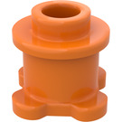 LEGO Orange Stein 1 x 1 x 0.7 Rund mit Blume Basis (33286)