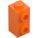 LEGO Orange Stein 1 x 1 x 1.6 mit Zwei Seitennoppen (32952)