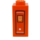 LEGO Orange Brick 1 x 1 x 1.6 with Two Side Studs with Back of Book with Black Square Sticker (32952)