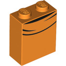 LEGO Orange Backstein 1 x 2 x 2 mit Goofy Collar Dekoration mit Innenbolzenhalter (3245 / 66764)