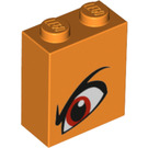 LEGO Orange Brick 1 x 2 x 2 with Orange Eye Left with Inside Stud Holder (3245)