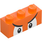 LEGO Orange Brick 1 x 3 with Boom Boom Face (3622 / 79538)