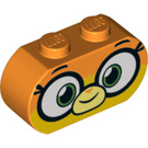 LEGO Orange Backstein 1 x 3 mit Gerundet Ends mit Dr. Fox Gesicht (35477 / 38265)