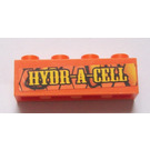 LEGO Orange Backstein 1 x 4 mit 'HYDR-A-CELL' Aufkleber (3010)