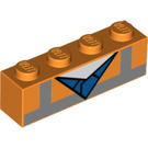 LEGO Orange Brick 1 x 4 with Safety Vest with neck (3010 / 55821)