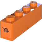 LEGO Orange Brick 1 x 4 with 'XR FUEL' on Orange Background Sticker (3010)