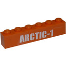 LEGO Orange Brick 1 x 6 with 'ARCTIC-1' Sticker (3009)