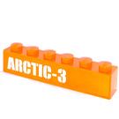 LEGO Orange Brick 1 x 6 with 'ARCTIC-3' Sticker (3009)