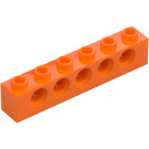 LEGO Oransje Kloss 1 x 6 med Hull (3894)