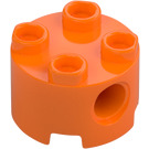 LEGO Orange Stein 2 x 2 Rund mit Löcher (17485 / 79566)