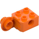 LEGO Oransje Kloss 2 x 2 med Hull, Halv Rotasjonsledd Ball Vertikal (48171 / 48454)