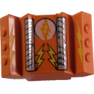 LEGO Orange Brick 2 x 2 with Sloped Motor Block Sides with Light / Lightning Bolt (30601)