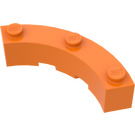 LEGO orange Klods 4 x 4 Rund Hjørne (Bred med 3 knops) (48092 / 72140)