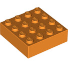 LEGO Oranje Steen 4 x 4 met Magneet (49555)
