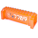LEGO Orange Brick Hollow 4 x 12 x 3 with 8 Pegholes with '7709' and Bullet Holes Sticker (52041)