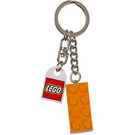 LEGO Oranje Steen Sleutel Keten met Lego logo Tegel (852097)
