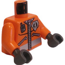 LEGO Oranje Coast Bewaker Jacket en logo met Donkergrijze handen (973)