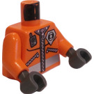 LEGO Orange Kustbevakningen Jacka och logotyp med mörka stengrå händer (973)