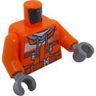 LEGO oranžová Stavební dělník Trup (973 / 76382)