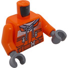 LEGO Orange Construction Worker Torse (973 / 76382)