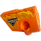 LEGO Orange Gebogen Panel 1 Links mit Flames, Logo 'MONSTER JAM' Aufkleber (87080)