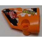 LEGO Orange Curved Panel 1 Left with 'RACING LUBE', 'GRF-X DSIGN' Sticker (87080)