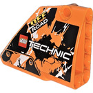 LEGO Orange Curved Panel 14 Right with 'LEGO TECHNIC', 'OFF ROAD' Sticker (64680)