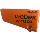 LEGO Orange Curved Panel 17 Left with 'TUMI', 'webex by CISCO' Sticker (64392)