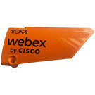 LEGO Orange Curved Panel 18 Right with 'TUMI', 'webex by CISCO' Sticker (64682)