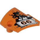 LEGO Orange Curved Panel 2 Right with "66" Sticker (87086)