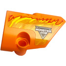 LEGO Orange Gebogen Panel 2 Recht mit Flames, Logo 'MONSTER JAM' Aufkleber (87086)
