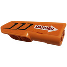 LEGO Orange Incurvé Panneau 21 Droite avec 'DANGER', La Flèche, Air Intake Autocollant (11946)
