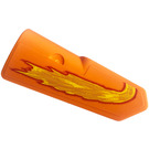 LEGO Orange Curved Panel 21 Right with Flames Sticker (11946)