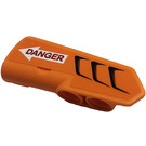 LEGO Orange Gebogen Panel 22 Links mit 'DANGER', Pfeil, Luft Intake Aufkleber (11947)