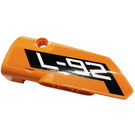 LEGO Orange Incurvé Panneau 3 La gauche avec 'L-92' Autocollant (64683)