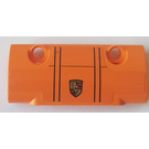 LEGO Oranje Gebogen Paneel 7 x 3 met Porsche logo Sticker (24119)
