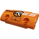 LEGO Orange Incurvé Panneau 7 x 3 avec 'RES', Line, Cercle, Hatch Autocollant (24119)